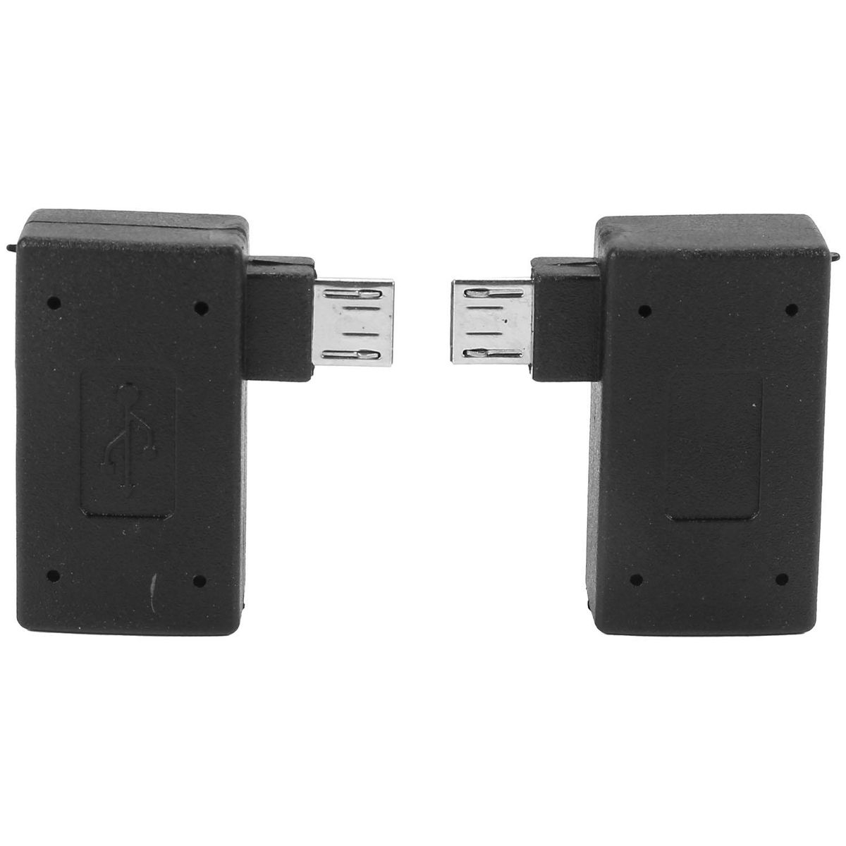 1 Pair  Left+Right  90 Degree Angled Micro-USB 2.0 to OTG Host Adapter with USB Power Connector For Mobile Phone Tablet
