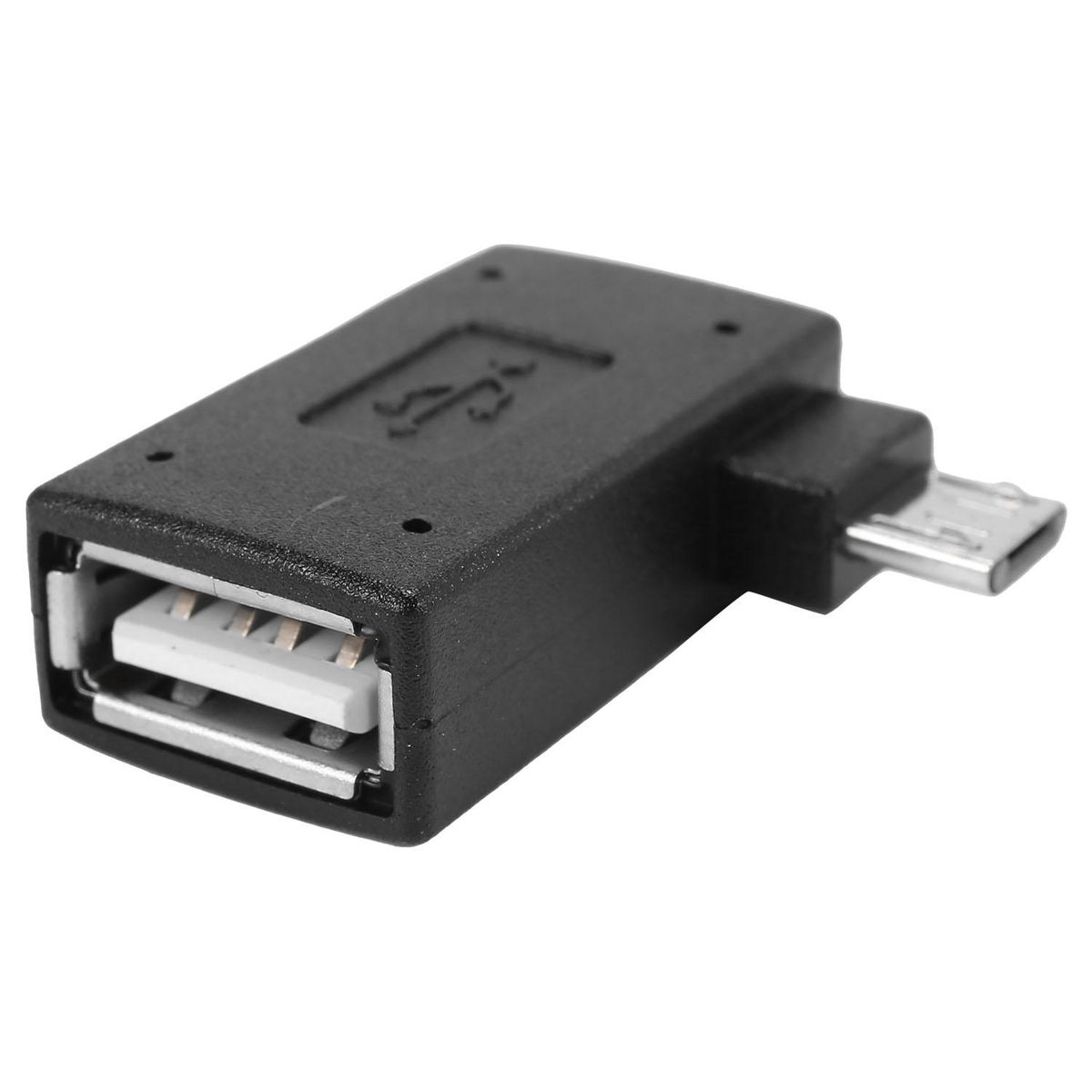 1 Pair  Left+Right  90 Degree Angled Micro-USB 2.0 to OTG Host Adapter with USB Power Connector For Mobile Phone Tablet