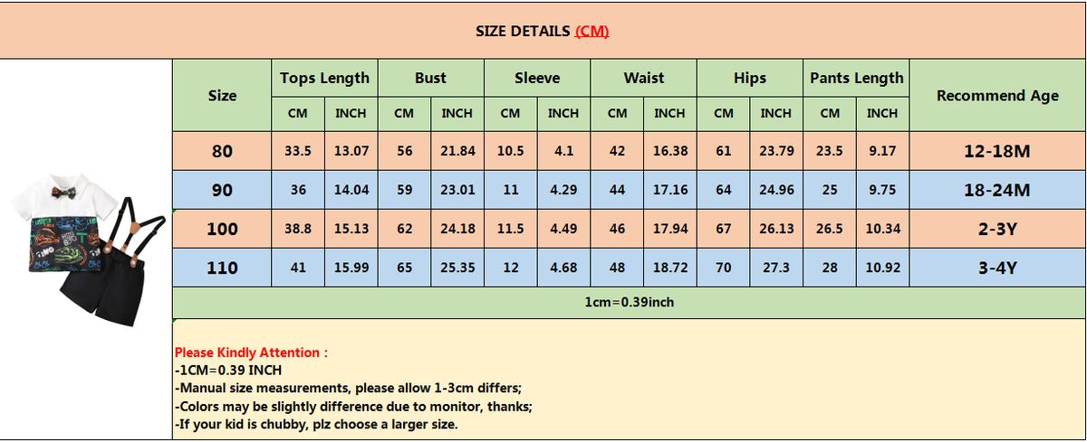 1-4 Years Kid Boy Polor Blue Short Sleeve Shirt+Overall