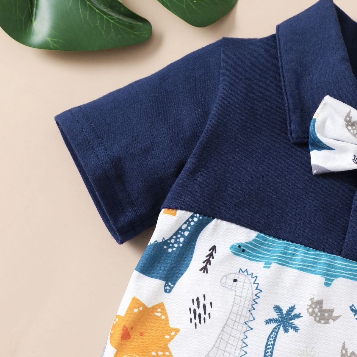 1-4 Years Kid Boy Polor Blue Short Sleeve Shirt+Overall