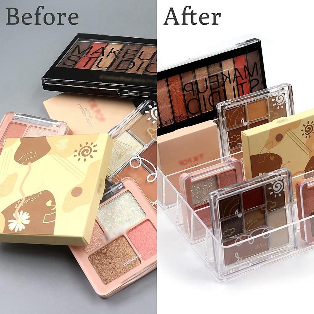 Makeup Organizer, Compact Makeup Palette Organize, 7 Sections Cosmetics Storage Box for Bathroom Countertops, Vanities