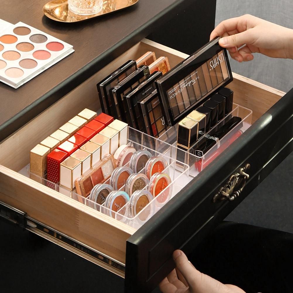 Makeup Organizer, Compact Makeup Palette Organize, 7 Sections Cosmetics Storage Box for Bathroom Countertops, Vanities