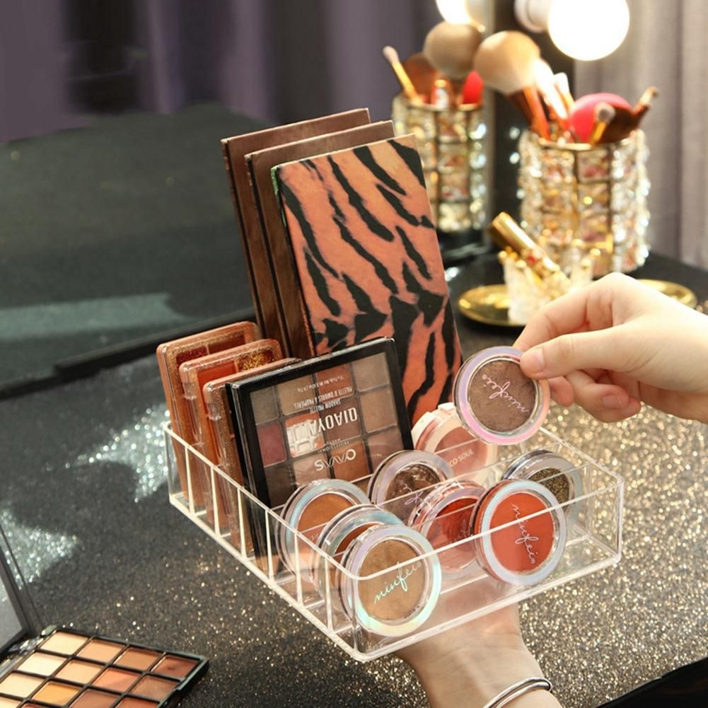 Makeup Organizer, Compact Makeup Palette Organize, 7 Sections Cosmetics Storage Box for Bathroom Countertops, Vanities