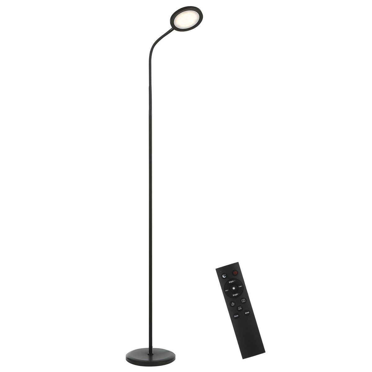 Tomshine 15W Bright LEDs Floor Lamp Modern Standing Light with Remote Control Touching Control Stepless Changing Color Temperatures Eye-caring Dimmable Reading Light for Reading Bedroom Office