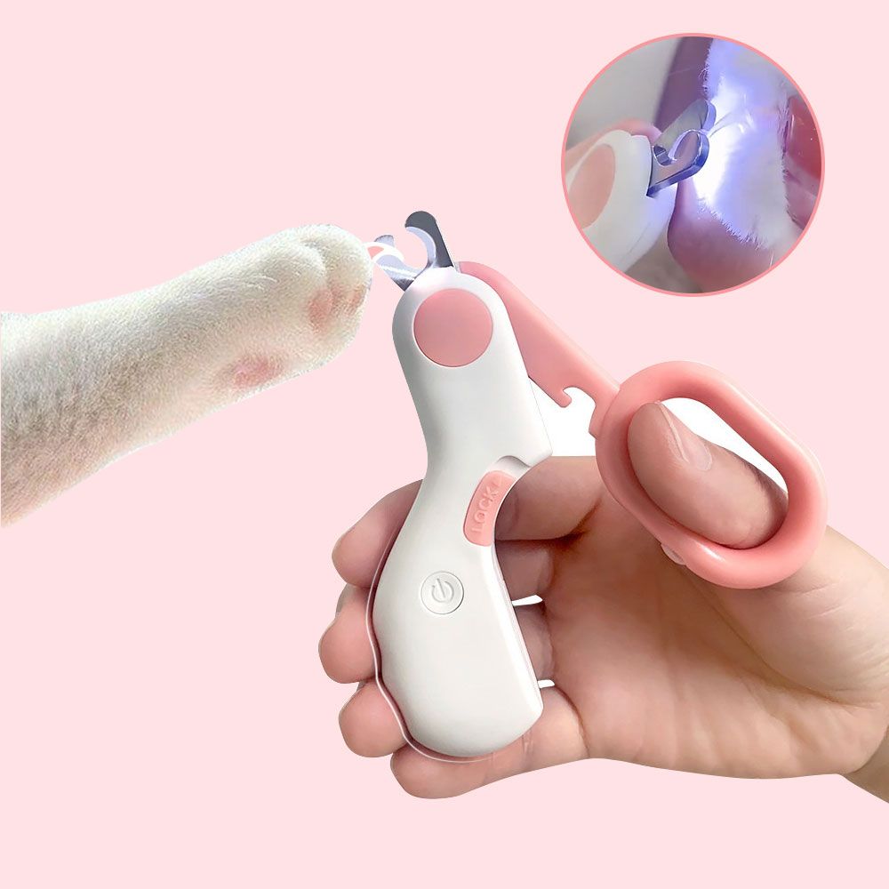LED Light Cat Dog Nail Clipper Professional Pet General Lighting Ear Mites For Nail File Beauty Tool Trimmer With Safety Lock-Green
