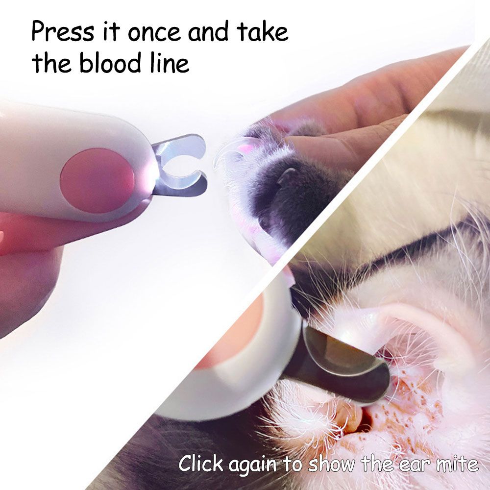 LED Light Cat Dog Nail Clipper Professional Pet General Lighting Ear Mites For Nail File Beauty Tool Trimmer With Safety Lock-Green