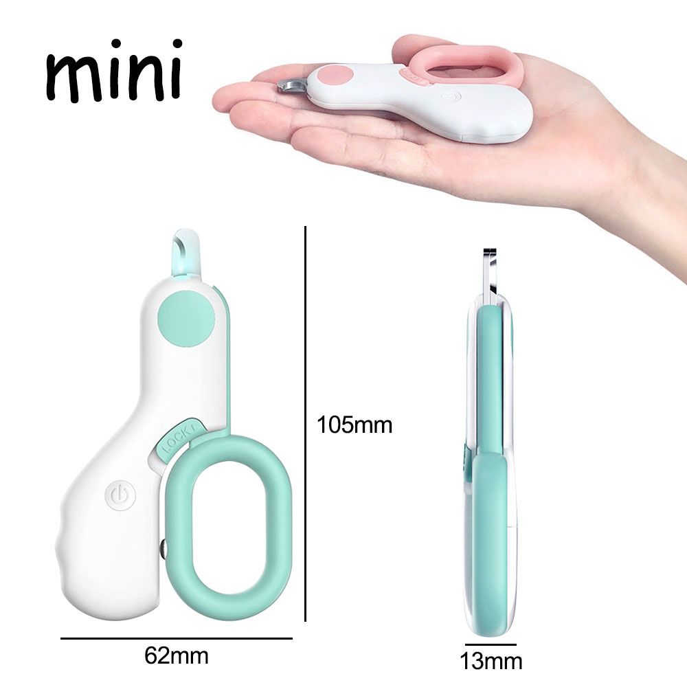 LED Light Cat Dog Nail Clipper Professional Pet General Lighting Ear Mites For Nail File Beauty Tool Trimmer With Safety Lock-Green