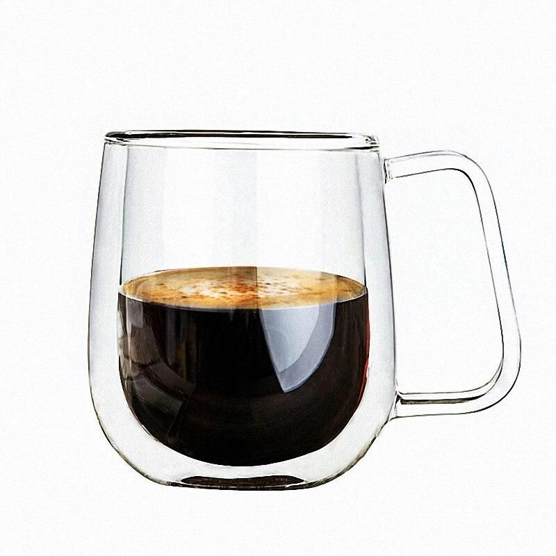 1pc 250ml Top Quality Borosilicate Handmade Glass Mugs Heat-resistant Double Glazing Glass for Milk Coffee Tea