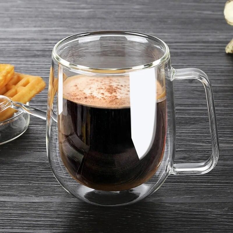 1pc 250ml Top Quality Borosilicate Handmade Glass Mugs Heat-resistant Double Glazing Glass for Milk Coffee Tea