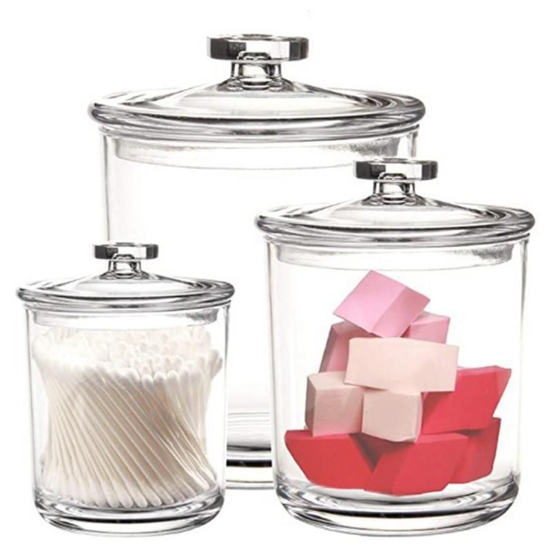 Makeup Organizer Storage Box with Lid for Bathroom Storage B