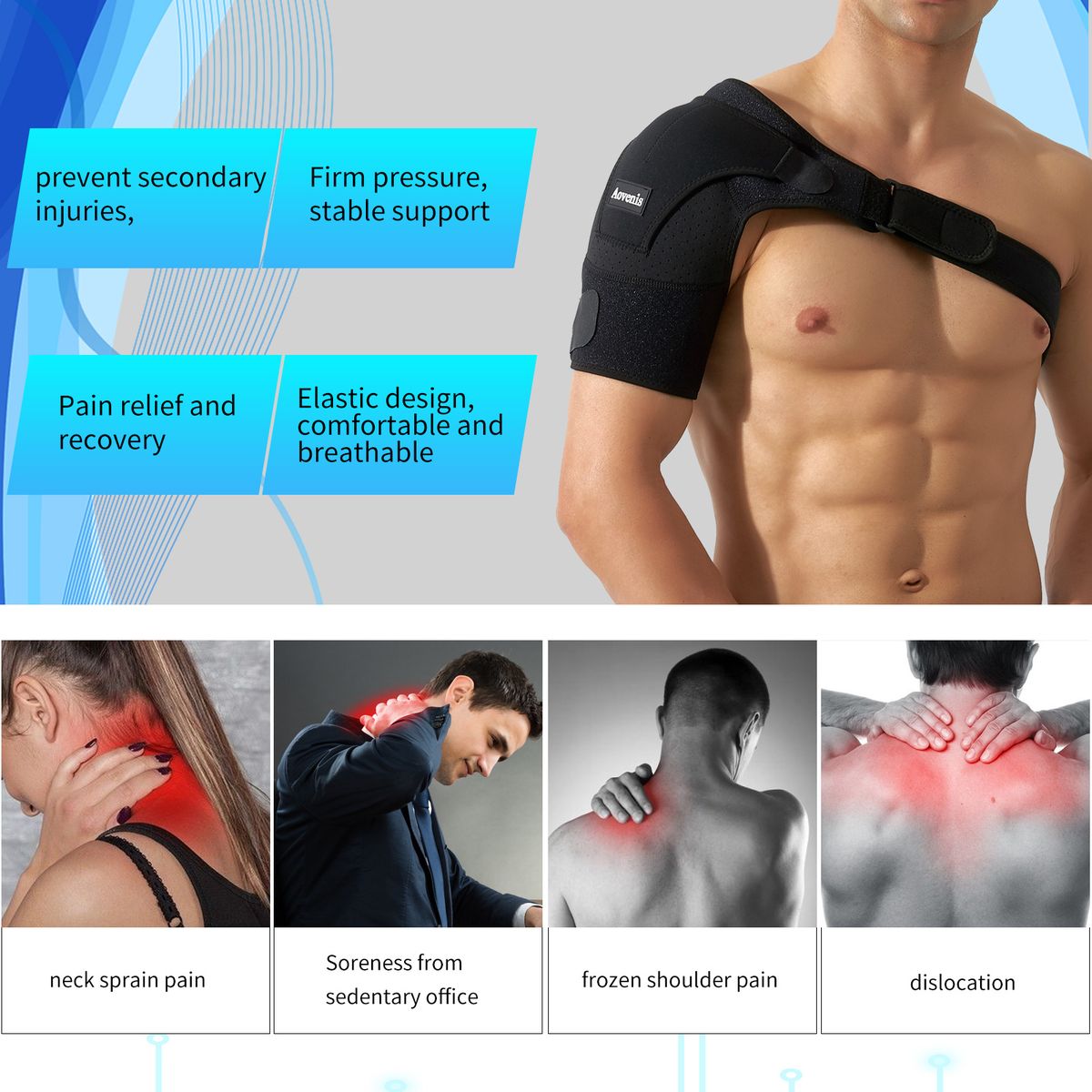 Shoulder Brace For Women And Men, - Breathability