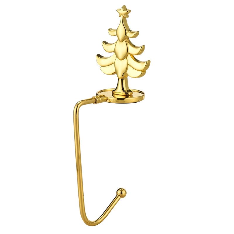 2 PCS D1013 Christmas Decorative Hook Cartoon Christmas Hanger, Spec: Gold Tree