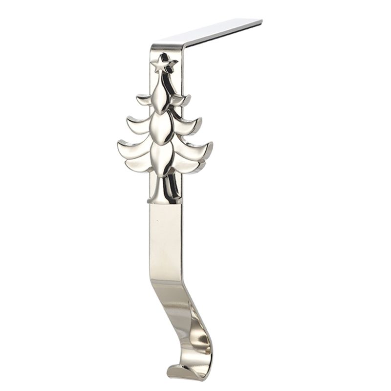 2 PCS D990 Christmas Cartoon Wrought Iron Decorative Hook(Silver Tree)
