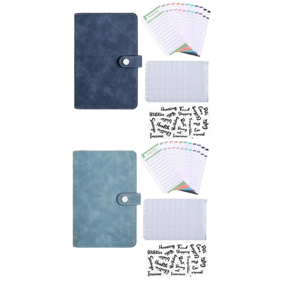 2 Count PU A6 Notebook Binder Budget Planner Organizer