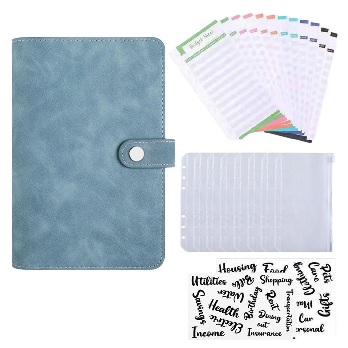 2 Count PU A6 Notebook Binder Budget Planner Organizer