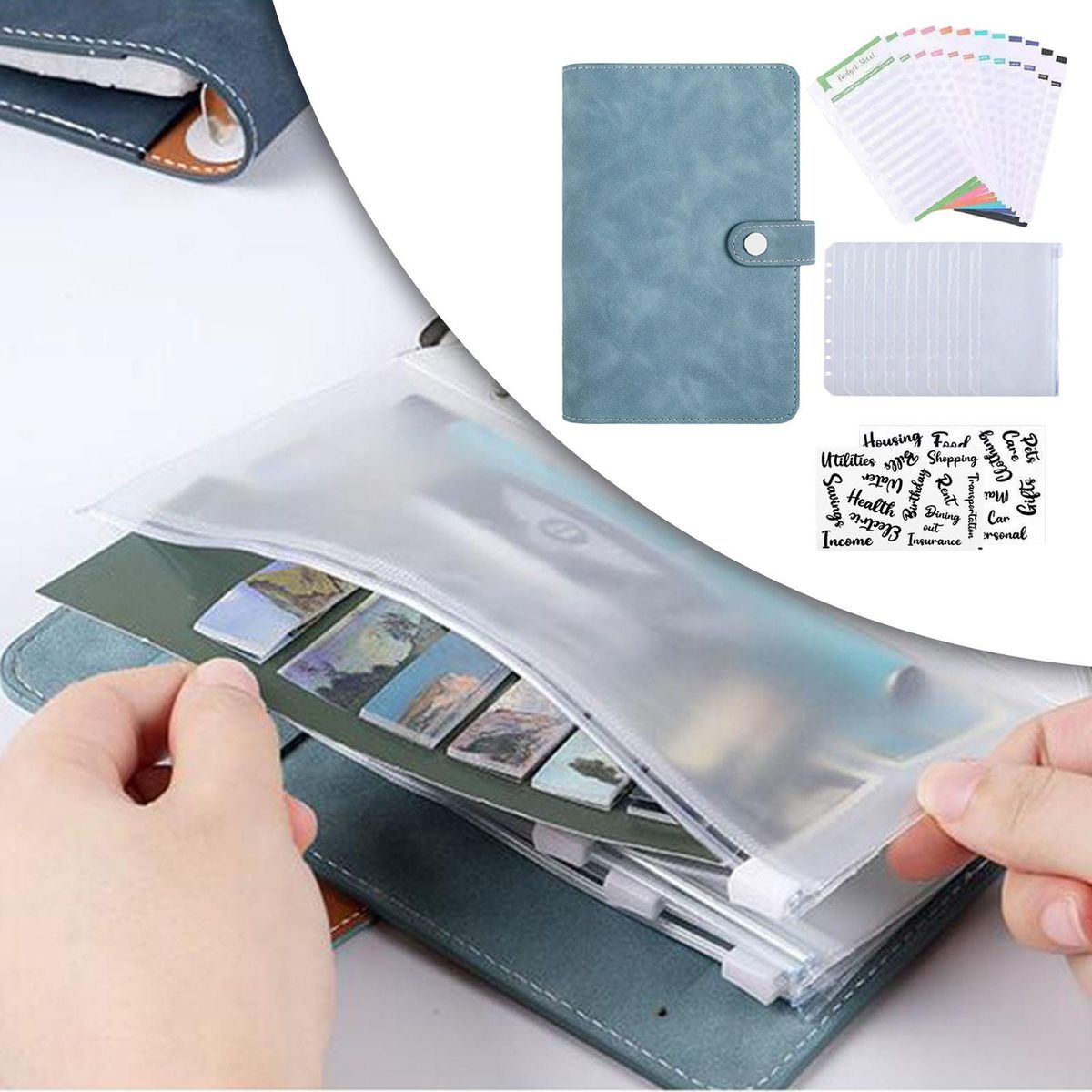 2 Count PU A6 Notebook Binder Budget Planner Organizer
