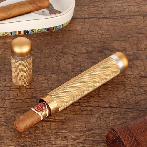Metal Cigar Tube Case Travel Pocket Tube Cigar Humidor Box Portable Outdoor Holder Cigar Case Jar Mini Zigarren Box