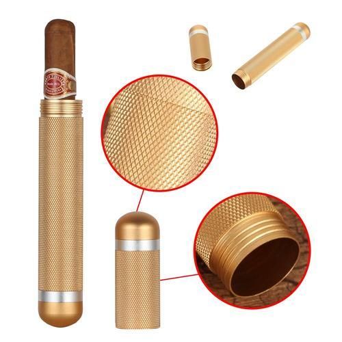 Metal Cigar Tube Case Travel Pocket Tube Cigar Humidor Box Portable Outdoor Holder Cigar Case Jar Mini Zigarren Box