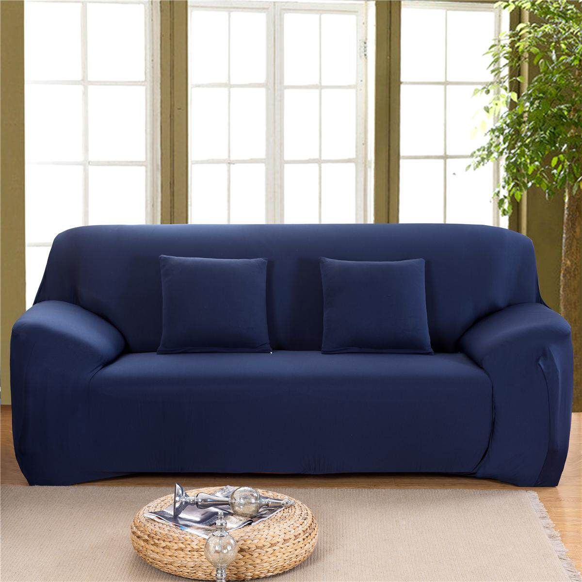 1/2/3/4 Seater Elastic Slipcover Stretch Sofa Couch Cover Protector Decoration # 4 Seater 235-300cm Tibetan Green Double 145-185cm