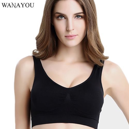 Large Size Women Sport Bra Yoga Fitness Running Gym Sports Vest Padded Seamless Push Up No Compact XXL XXXL(White)
