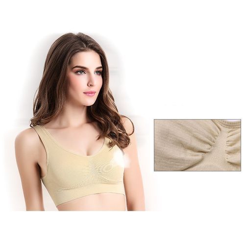 Large Size Women Sport Bra Yoga Fitness Running Gym Sports Vest Padded Seamless Push Up No Compact XXL XXXL(White)