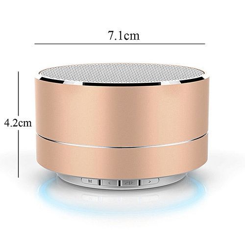 Mini Portable Bluetooth Wireless Speaker Super Bass For Tablet PC MP3 Smartphone, Gold HT-S