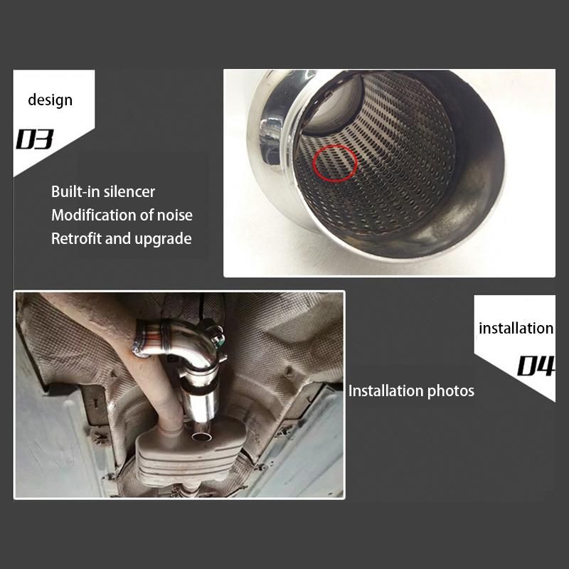 Home Exhaust Muffle Pipe Tool 1Pc Downpipe Sound Tuning Decoration