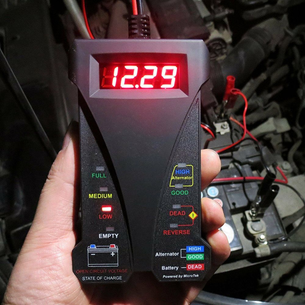 Battery Tester 12V Smart LED Digital Voltmeter Alternator
