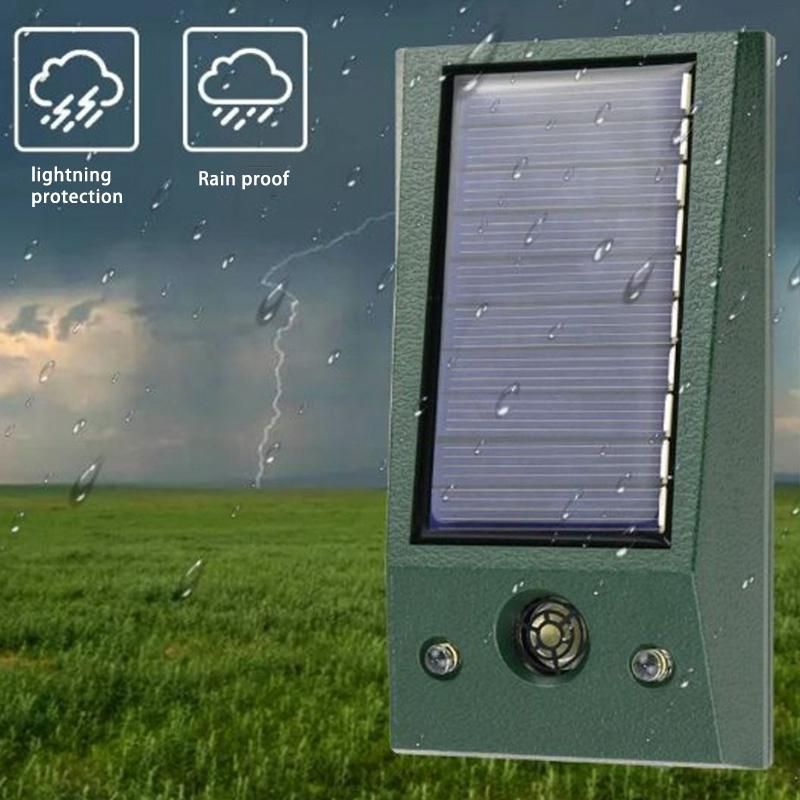 Ultrasonic Animal Outdoor Pest Dog Mouse Bird Catcockroach Insect Solar Repellent Flashing Red Light to Drive Wolf
