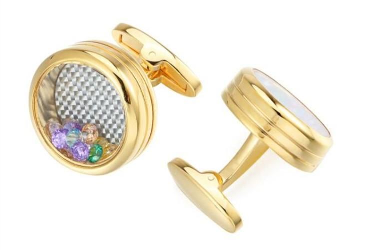 Exquisite Crystal Cufflinks Shakable Colorful Zircon Cuff Links Business Wedding Gift Men's Jewelry Accessory