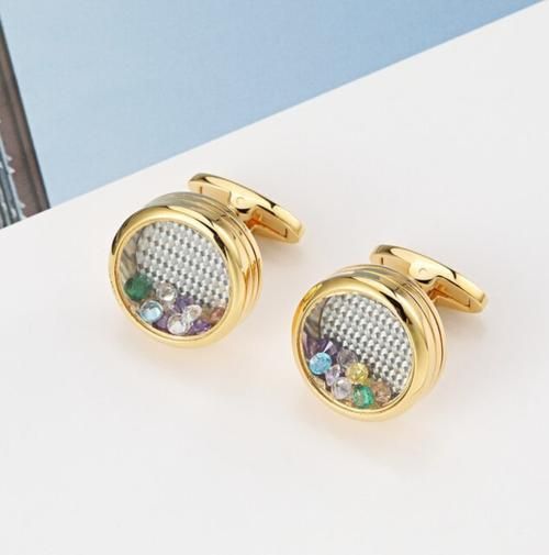 Exquisite Crystal Cufflinks Shakable Colorful Zircon Cuff Links Business Wedding Gift Men's Jewelry Accessory