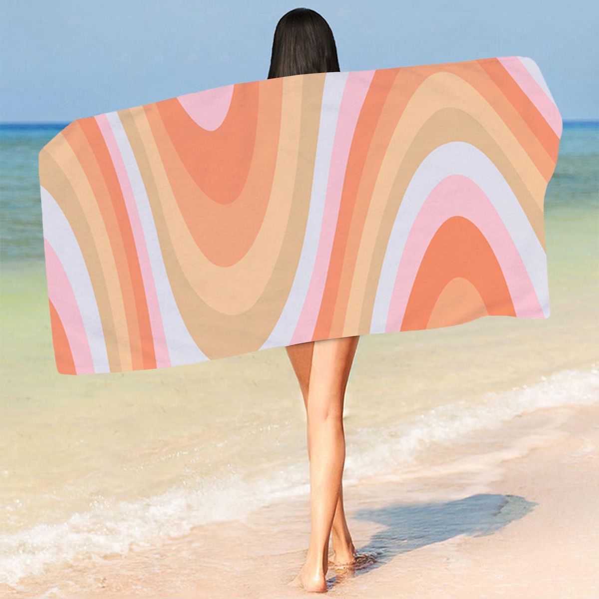 Shower Towel Soccer Print Beach Towel Blanket G