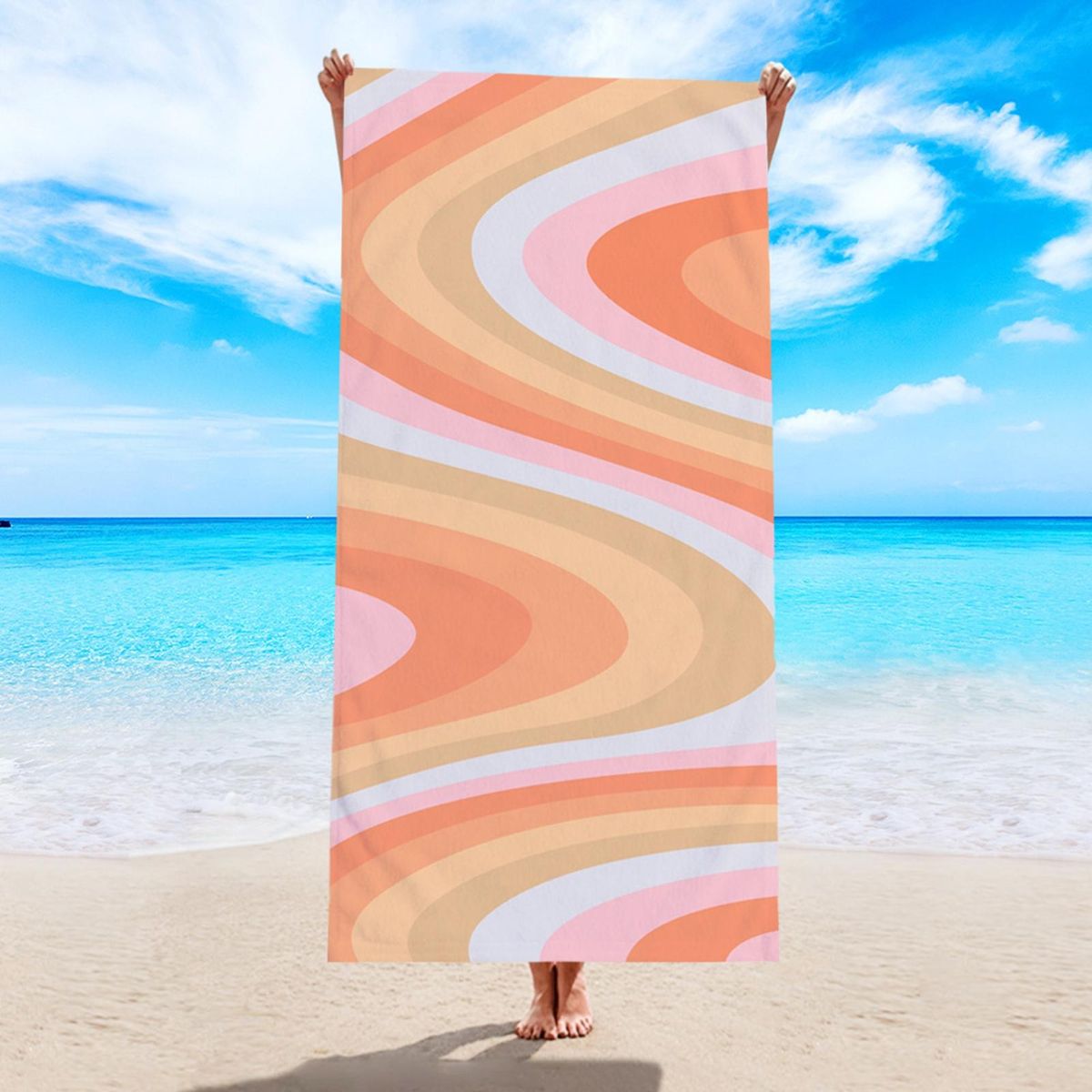 Shower Towel Soccer Print Beach Towel Blanket G