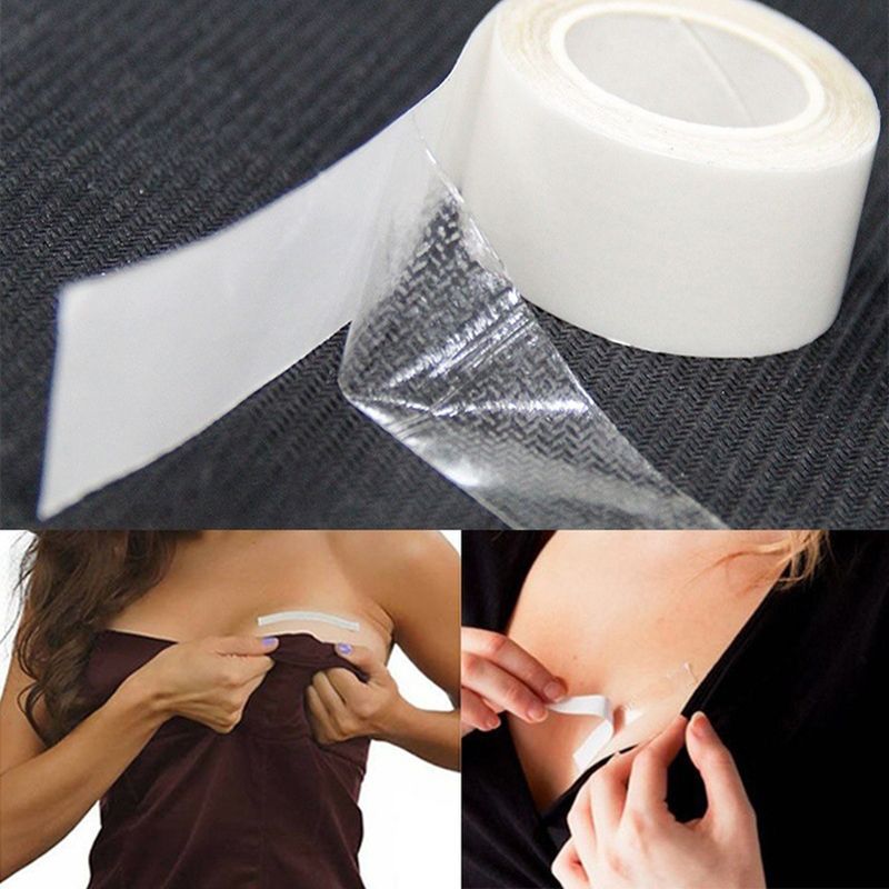 5M Double Sided Adhesive Body Tape Safe Waterproof Dress Cloth Tape Secret Breast Bra Strip Transparent Medical Lingerie Tape(#1 Piece)