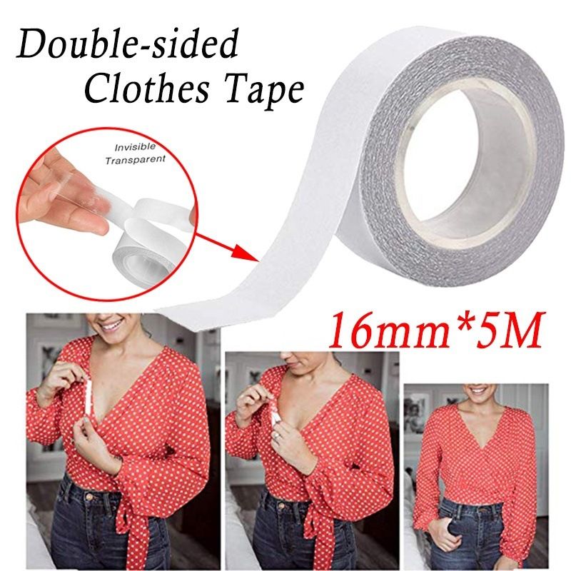 5M Double Sided Adhesive Body Tape Safe Waterproof Dress Cloth Tape Secret Breast Bra Strip Transparent Medical Lingerie Tape(#1 Piece)