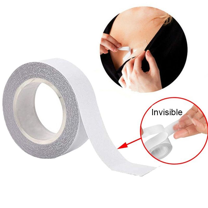 5M Double Sided Adhesive Body Tape Safe Waterproof Dress Cloth Tape Secret Breast Bra Strip Transparent Medical Lingerie Tape(#1 Piece)
