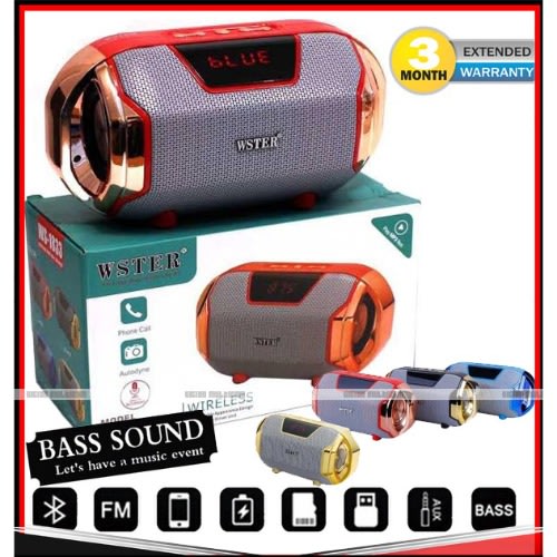 Wster Ws-1833 Bluetooth Speaker Digital Lcd Hifi Mega Bass