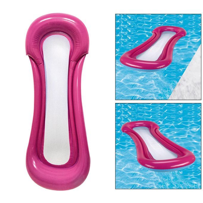 Pool Inflatable Bed Summer Floating Mesh Lounger 100kg W/ Backrest
