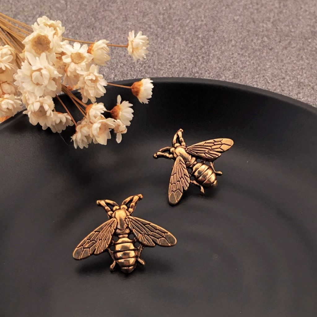 Collar Brooch Pin Men's Shirt Beetle Lapel Accessory 1 Pair - Gold