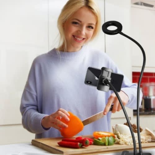 Ring Light With Phone Holder Stand For Live Stream & Makeup - 3 Light Mode