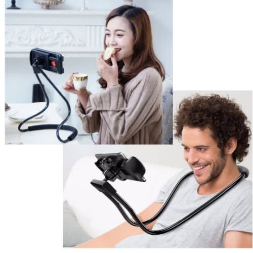 Flexible Multipurpose Lazy Phone Holder-Black
