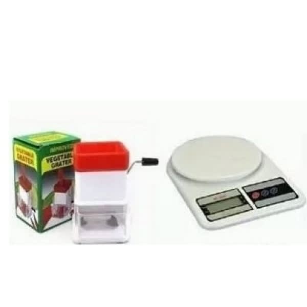 Kitchen Digital Weighing Scale + Manual Vegetable Grater