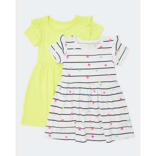 Yellow Jersey Dress- Pack Of 2