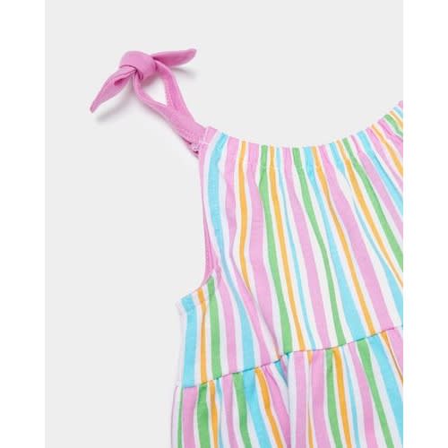 Girls Tiered Striped Dress