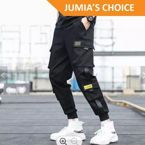 Cargo Joggers - Combat Pants - Men's Trousers Set - Black