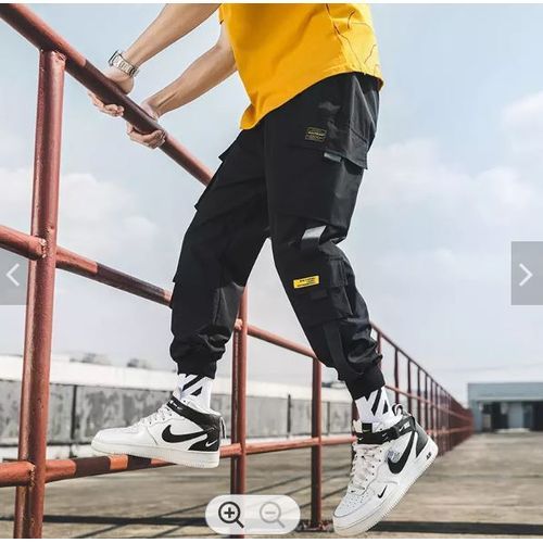 Cargo Joggers - Combat Pants - Men's Trousers Set - Black