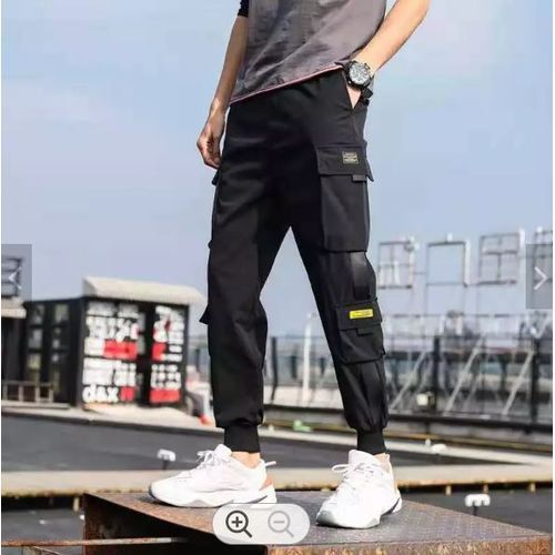 Cargo Joggers - Combat Pants - Men's Trousers Set - Black
