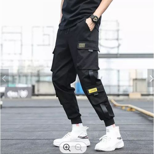 Cargo Joggers - Combat Pants - Men's Trousers Set - Black