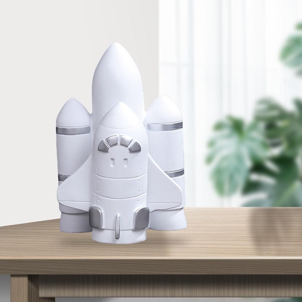 Premium Resin Astronaut Figurines Bar Nursery Bedroom Rocket Silver