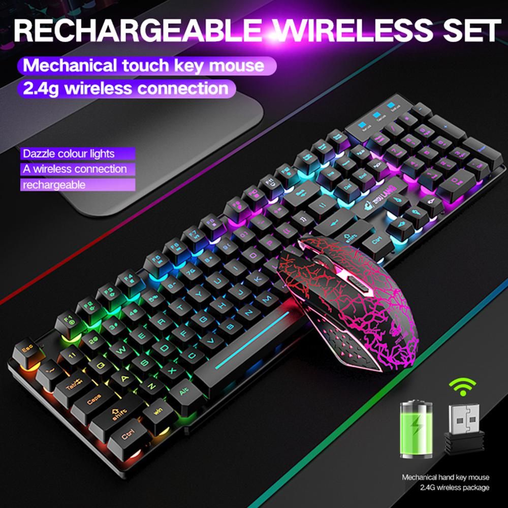 2.4g Rechargeable Wireless Gaming Keyboard And Mouse Set